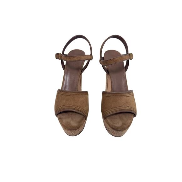 Gucci Danielle Suede Platform Sandal, Brick authentic brown straps shoes sz 37 - Picture 3 of 9